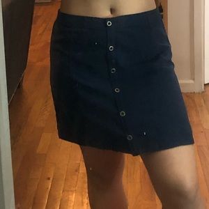 Navy blue suede skirt